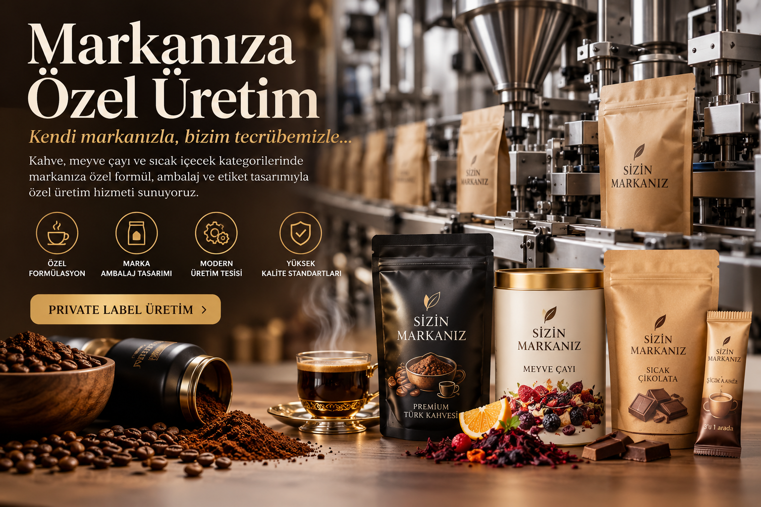 Özel markalı kahve üretimi